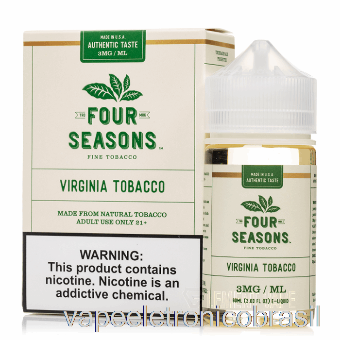 Vape Eletrônico Tabaco Virginia - Quatro Estações - 60ml 3mg